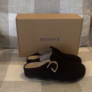 Rothy’s The Buckle Clog Soft Black Boucle Size 5